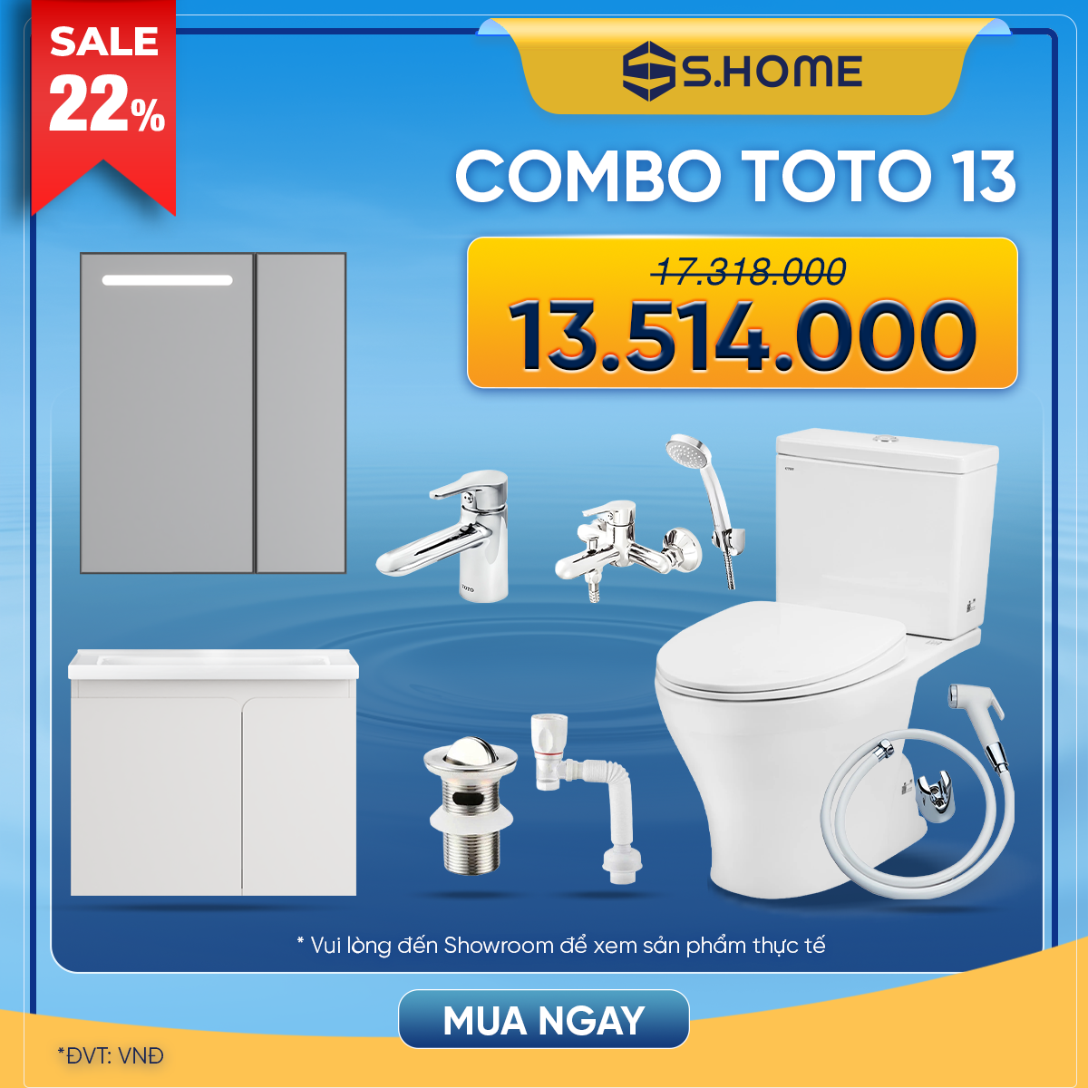 COMBO 13 TOTO CÓ TỦ MORRIS
